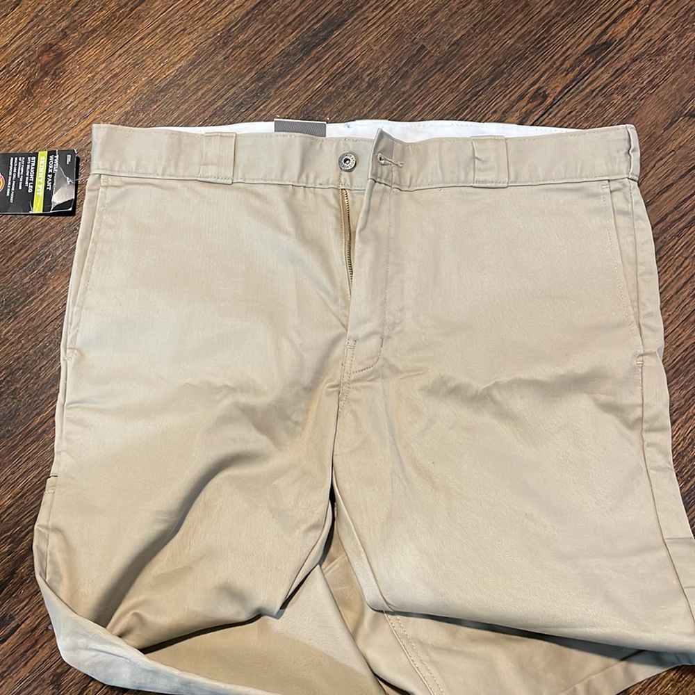 Dickies Skinny Fit Straight Leg Twill Work Pant Khakis 38x32 - Picture 4 of 5